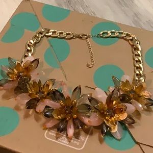 Pink Flower Statement Necklace